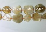 CNG7972 25*30mm - 35*45mm freeform citrine slab beads