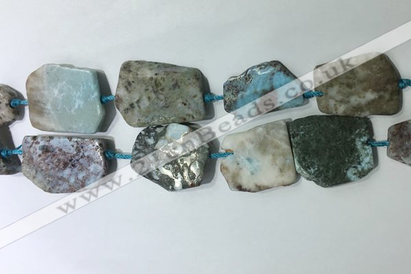 CNG7981 25*30mm - 35*45mm freeform larimar slab beads