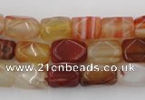 CNG800 15.5 inches 8*12mm faceted nuggets agate gemstone beads