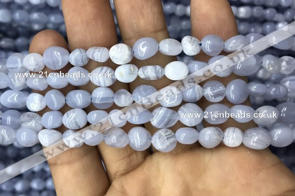 CNG8015 15.5 inches 6*8mm nuggets blue lace agate beads