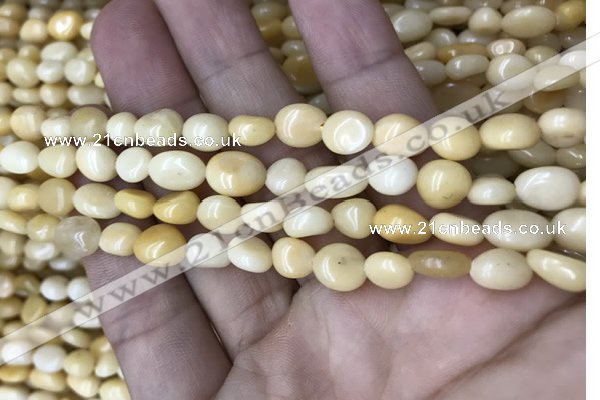 CNG8021 15.5 inches 6*8mm nuggets yellow jade beads wholesale