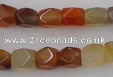 CNG803 15.5 inches 9*12mm faceted nuggets agate gemstone beads