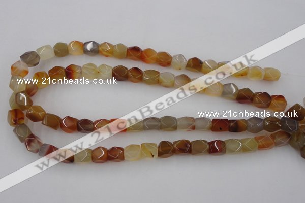 CNG803 15.5 inches 9*12mm faceted nuggets agate gemstone beads