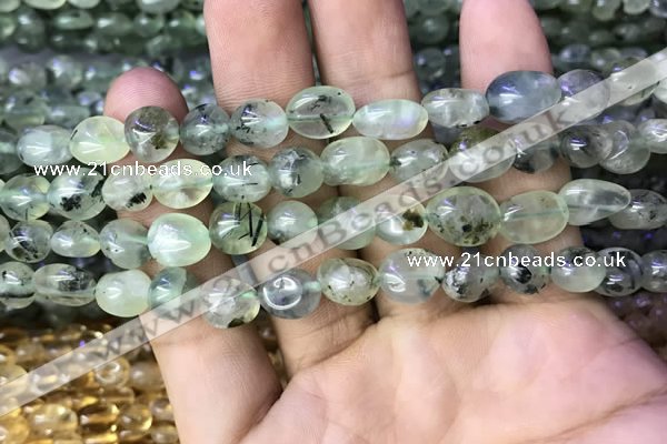 CNG8035 15.5 inches 8*10mm nuggets green rutilated quartz beads