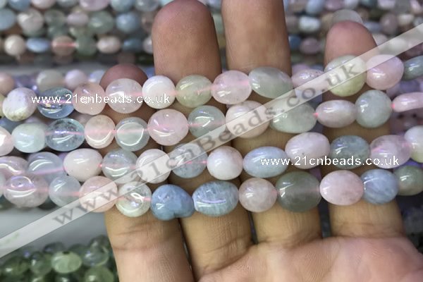 CNG8037 15.5 inches 8*10mm nuggets morganite beads wholesale