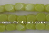 CNG805 15.5 inches 8*12mm faceted nuggets lemon jade beads