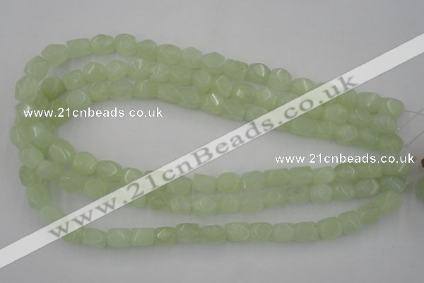 CNG806 15.5 inches 8*12mm faceted nuggets New jade beads