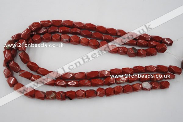 CNG809 15.5 inches 9*13mm faceted nuggets red jasper beads