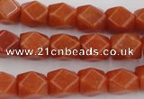 CNG811 15.5 inches 9*12mm faceted nuggets red aventurine beads