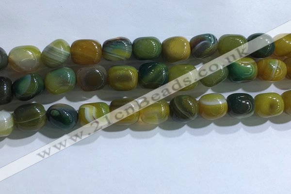 CNG8139 15.5 inches 8*12mm nuggets striped agate beads wholesale