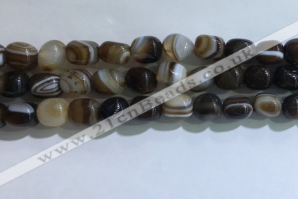 CNG8142 15.5 inches 8*12mm nuggets striped agate beads wholesale