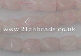 CNG815 15.5 inches 8*12mm faceted nuggets rose quartz beads