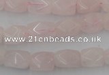 CNG815 15.5 inches 8*12mm faceted nuggets rose quartz beads