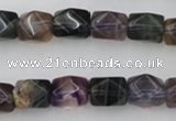 CNG818 15.5 inches 9*12mm faceted nuggets fluorite beads