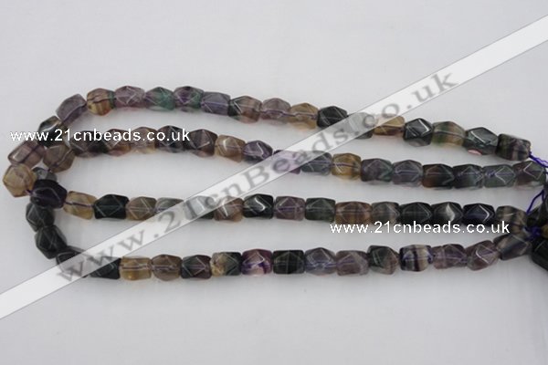 CNG818 15.5 inches 9*12mm faceted nuggets fluorite beads