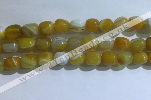 CNG8185 15.5 inches 10*14mm nuggets striped agate beads wholesale