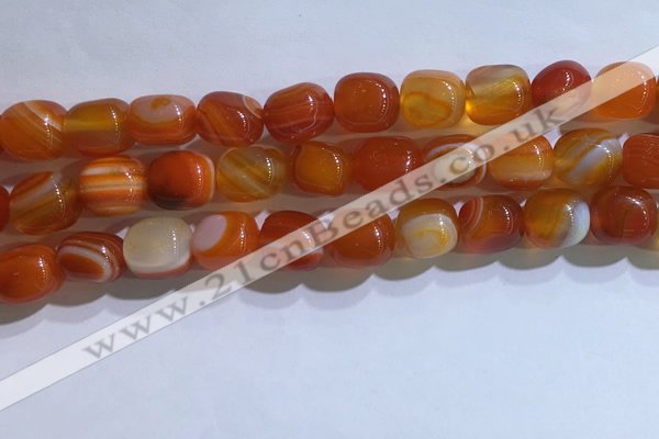 CNG8188 15.5 inches 10*14mm nuggets striped agate beads wholesale