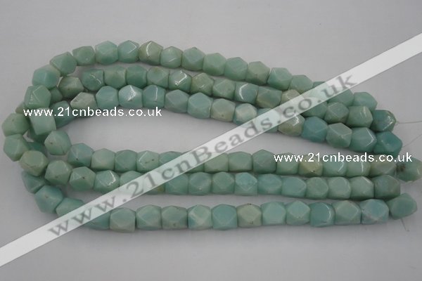 CNG819 15.5 inches 9*12mm faceted nuggets amazonite beads