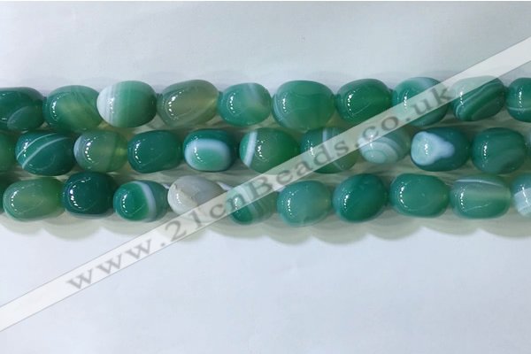 CNG8191 15.5 inches 10*14mm nuggets striped agate beads wholesale