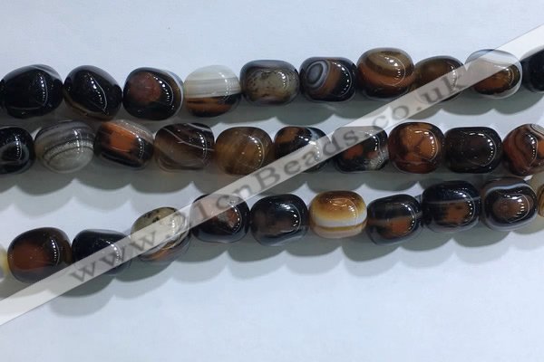 CNG8197 15.5 inches 10*14mm nuggets striped agate beads wholesale