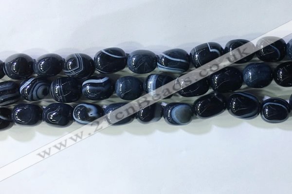 CNG8198 15.5 inches 10*14mm nuggets striped agate beads wholesale