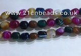 CNG8199 15.5 inches 10*14mm nuggets striped agate beads wholesale