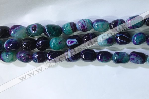 CNG8201 15.5 inches 10*14mm nuggets striped agate beads wholesale