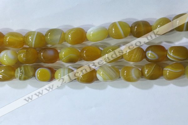 CNG8225 15.5 inches 12*16mm nuggets striped agate beads wholesale