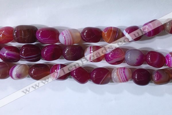 CNG8228 15.5 inches 12*16mm nuggets striped agate beads wholesale