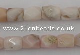 CNG824 15.5 inches 9*12mm faceted nuggets pink opal gemstone beads