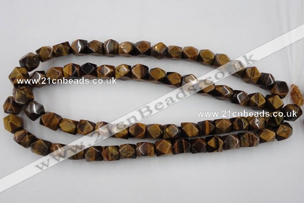 CNG826 15.5 inches 9*12mm faceted nuggets yellow tiger eye beads