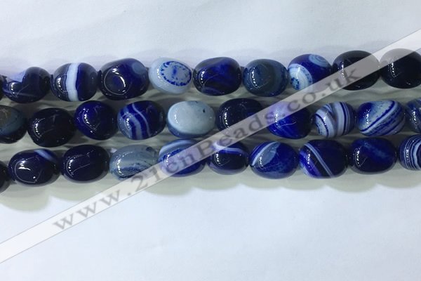 CNG8270 15.5 inches 13*18mm nuggets striped agate beads wholesale