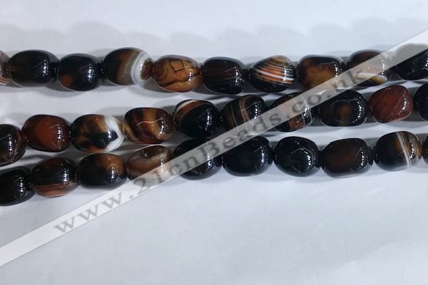 CNG8279 15.5 inches 13*18mm nuggets striped agate beads wholesale