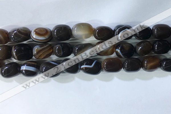 CNG8280 15.5 inches 13*18mm nuggets striped agate beads wholesale