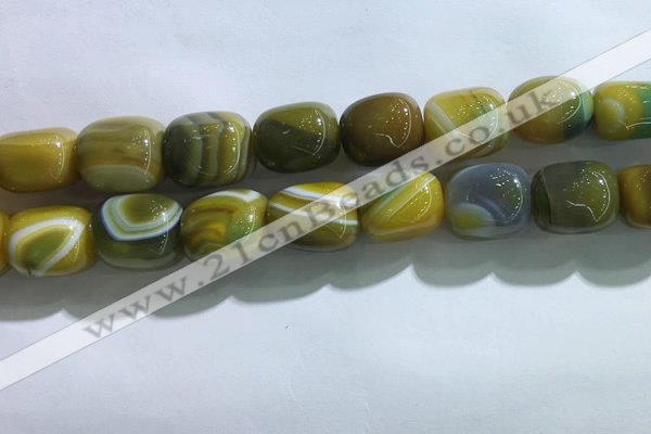 CNG8312 15.5 inches 15*20mm nuggets striped agate beads wholesale