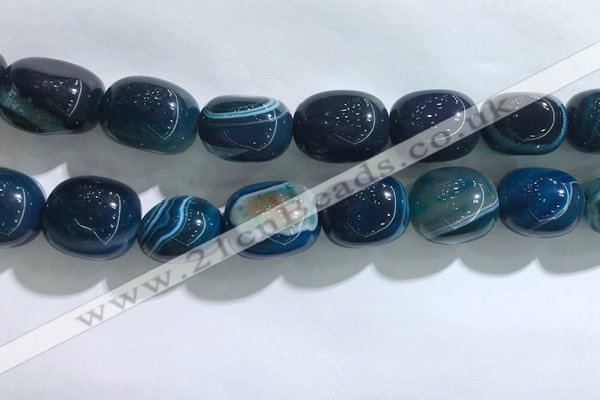 CNG8317 15.5 inches 15*20mm nuggets striped agate beads wholesale