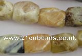 CNG832 15.5 inches 13*18mm faceted nuggets yellow opal beads