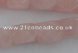 CNG833 15.5 inches 13*18mm faceted nuggets rose quartz beads