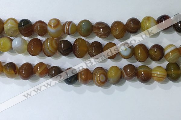 CNG8351 15.5 inches 10*12mm nuggets striped agate beads wholesale
