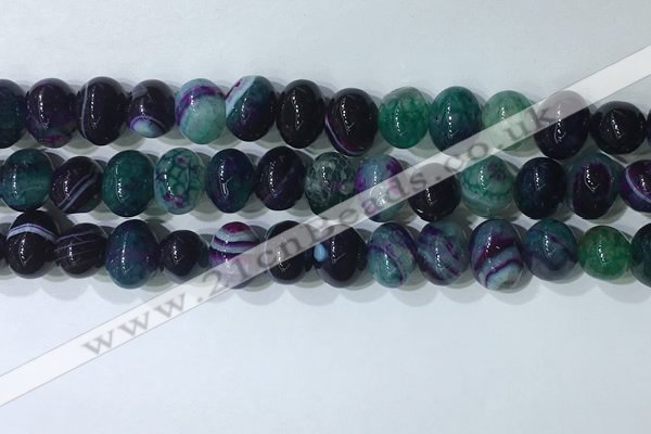 CNG8354 15.5 inches 10*12mm nuggets striped agate beads wholesale