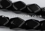 CNG836 15.5 inches 13*18mm faceted nuggets black obsidian beads