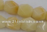 CNG837 15.5 inches 13*18mm faceted nuggets yellow jade beads