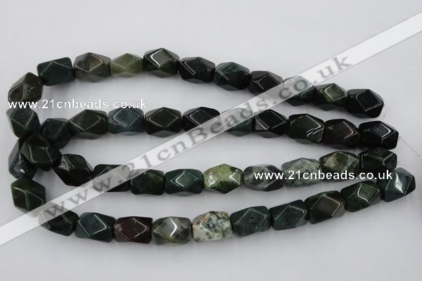 CNG845 15.5 inches 13*18mm faceted nuggets moss agate beads