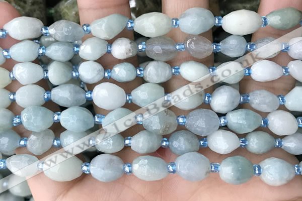 CNG8509 15.5 inches 6*8mm - 8*12mm faceted nuggets aquamarine beads