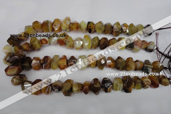 CNG851 15.5 inches 12*18mm – 13*22mm faceted nuggets agate beads