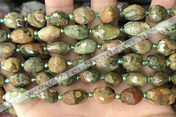 CNG8539 15.5 inches 8*10mm - 9*13mm faceted nuggets rhyolite beads