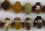 CNG854 15.5 inches 12*15mm faceted nuggets agate gemstone beads