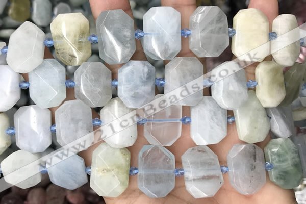 CNG8550 15.5 inches 13*18mm - 15*25mm faceted freeform aquamarine beads