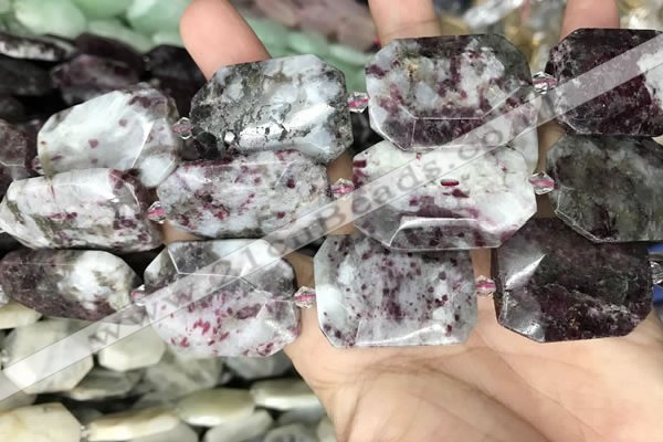 CNG8559 22*30mm - 25*35mm faceted freeform tourmaline beads