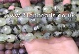 CNG8567 12*16mm - 15*20mm faceted nuggets green rutilated quartz beads